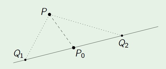 Finding a point at a distance from a line